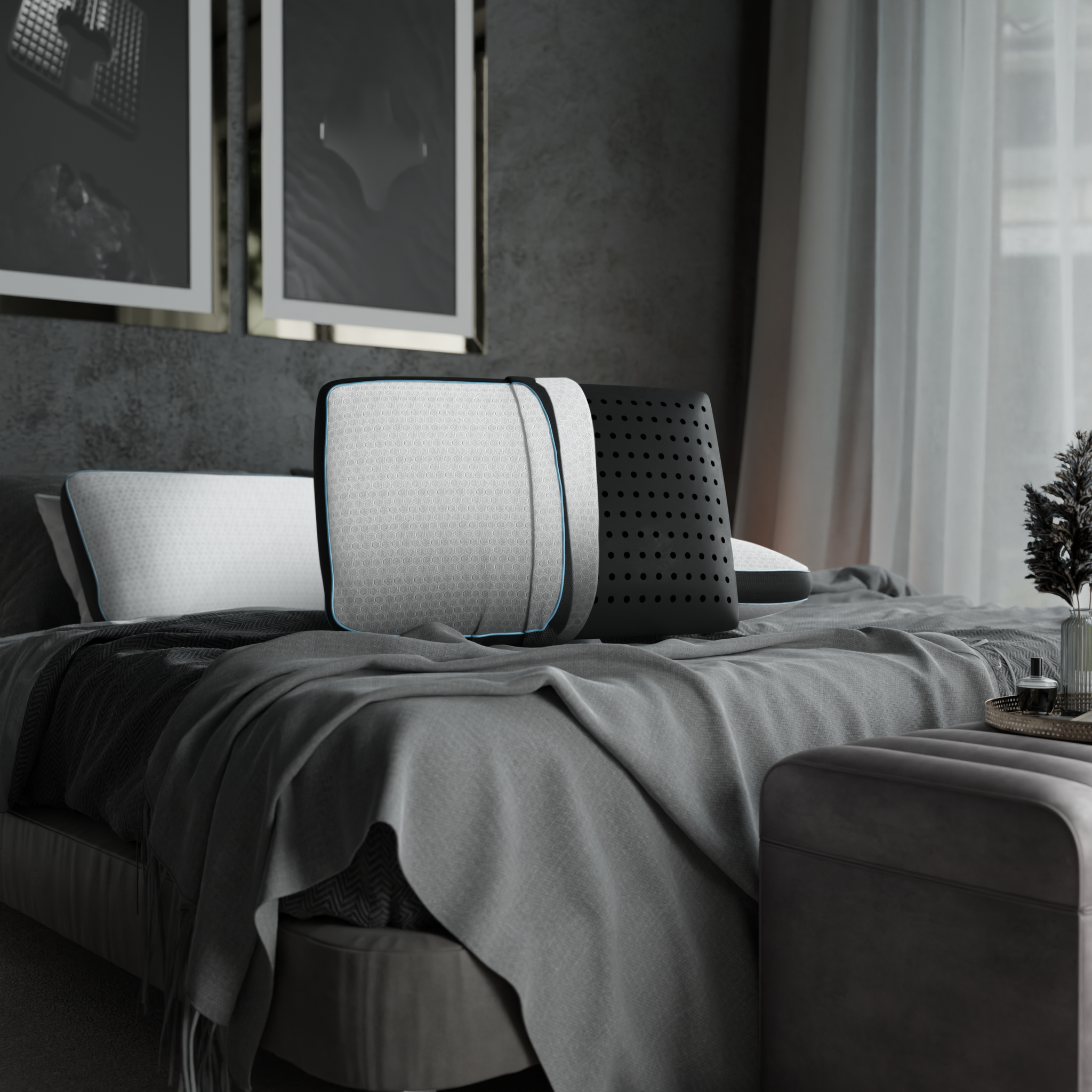 Viscoelastic Pillow with Carbon Foam - TheraNight