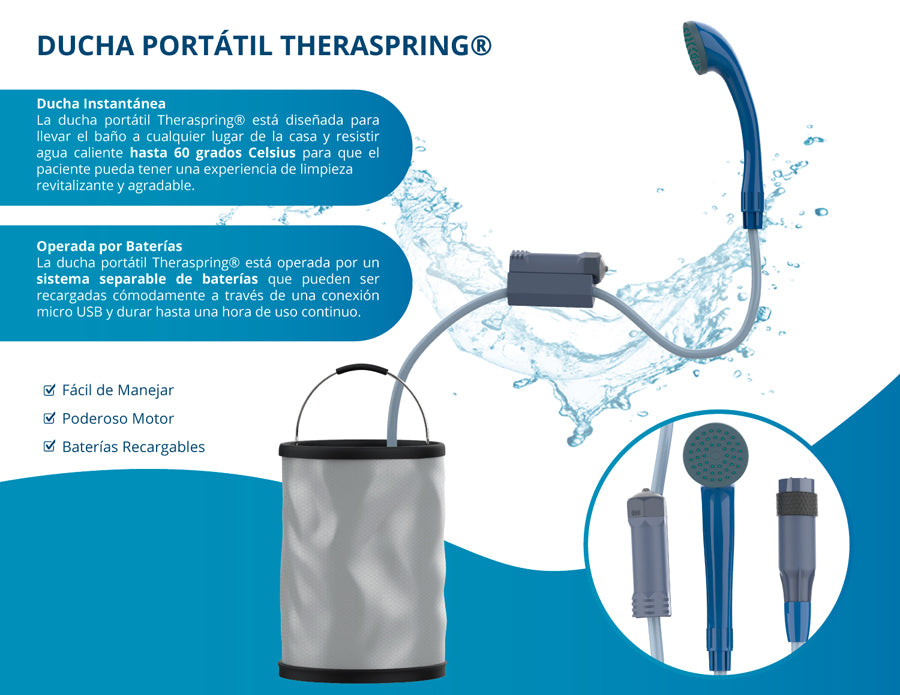 TheraSpring USB Portable Shower Head - Convenient cleaning anywhere 